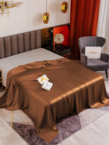 [قهوة] SilkSilky-SA 19Momme غطاء السرير 001