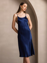 [أزرق غامق] SilkSilky-SA Sleeveless فساتين نسائية 001