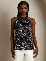 [منقط] SilkSilky-SA 19Momme الحرير Womens T-Shirt 003,
