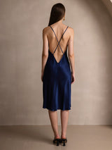 [أزرق غامق] SilkSilky-SA Sleeveless فساتين نسائية 002
