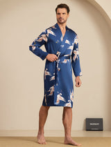 [أزرق غامق] SilkSilky-SA 19Momme Mens Robe 005