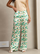 [زهري أخضر] SilkSilky-SA 19Momme الحرير Womens Pants 001