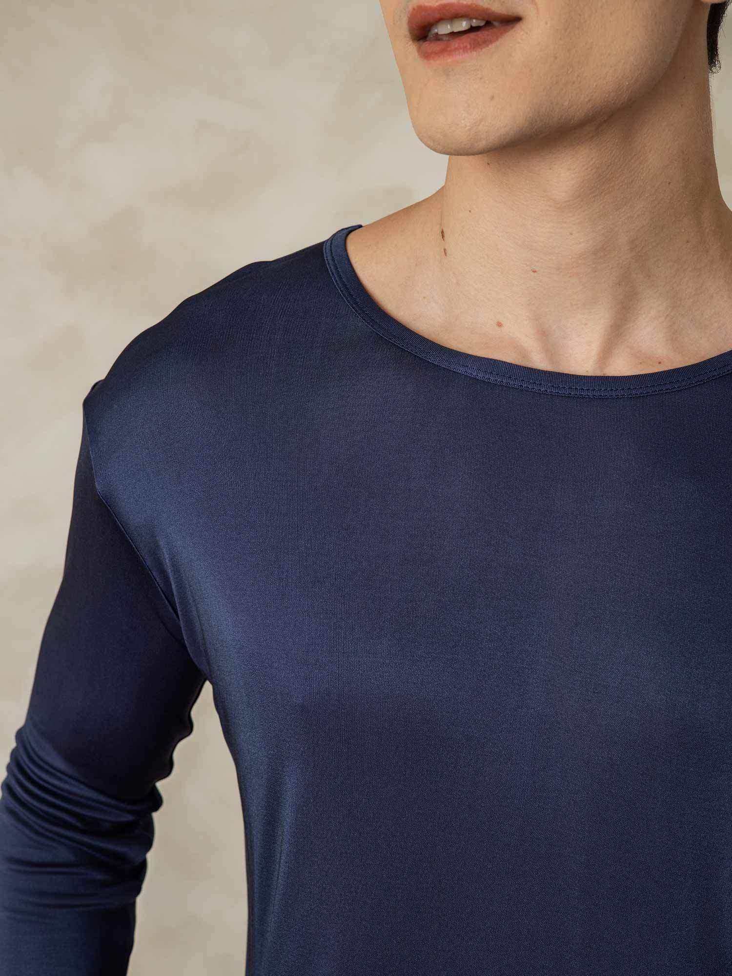 [أزرقغامق] SilkSilky-SA الحرير Mens Pajamas 004