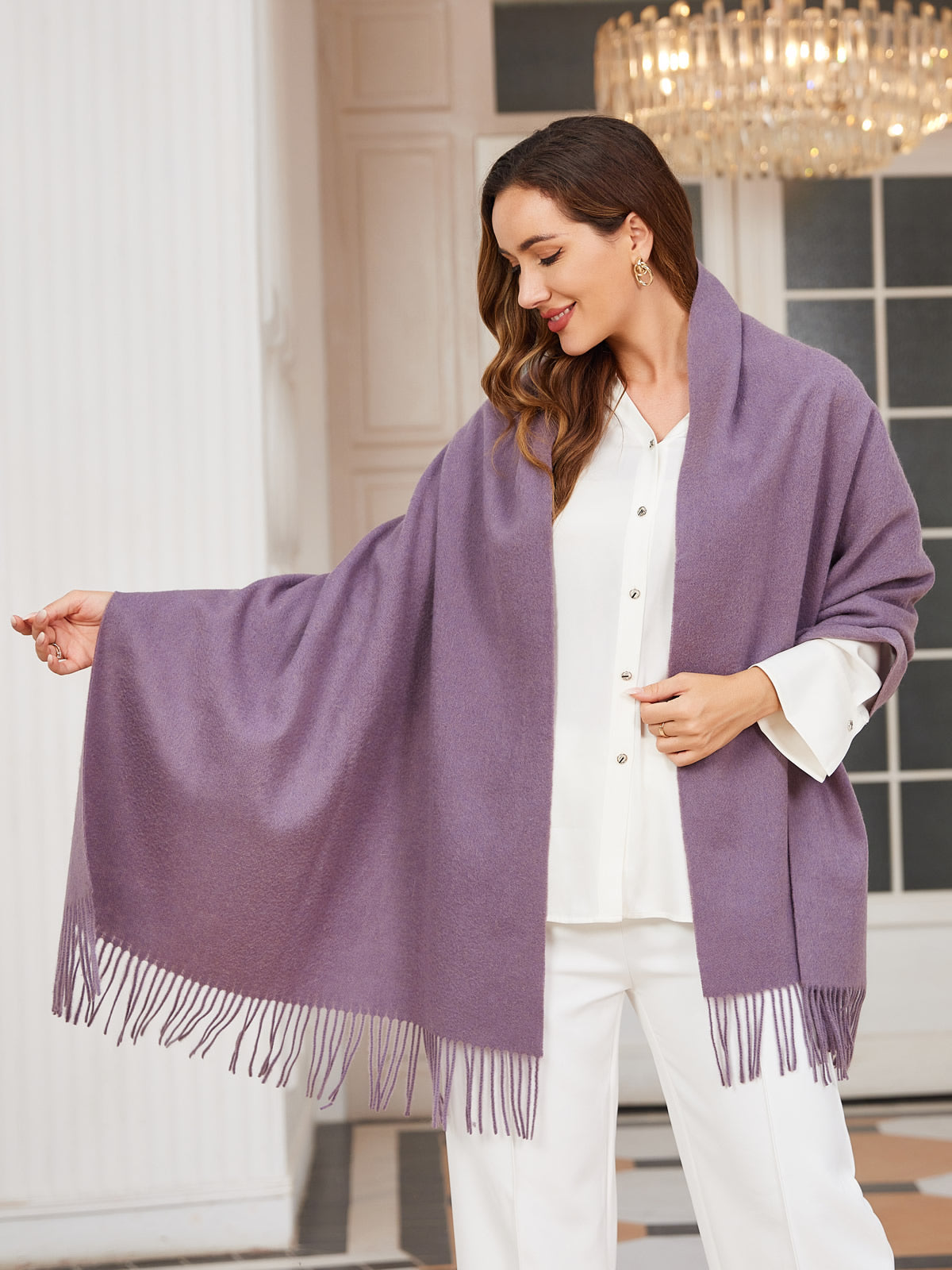 [أرجواني] SilkSilky-SA صوف Scarf 001