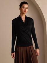 [أسود] SilkSilky-SA Long Sleeve بلوزات نسائية 004