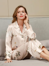 [وردي فاتح] SilkSilky-SA الحرير الخالص Womens Pajamas 003