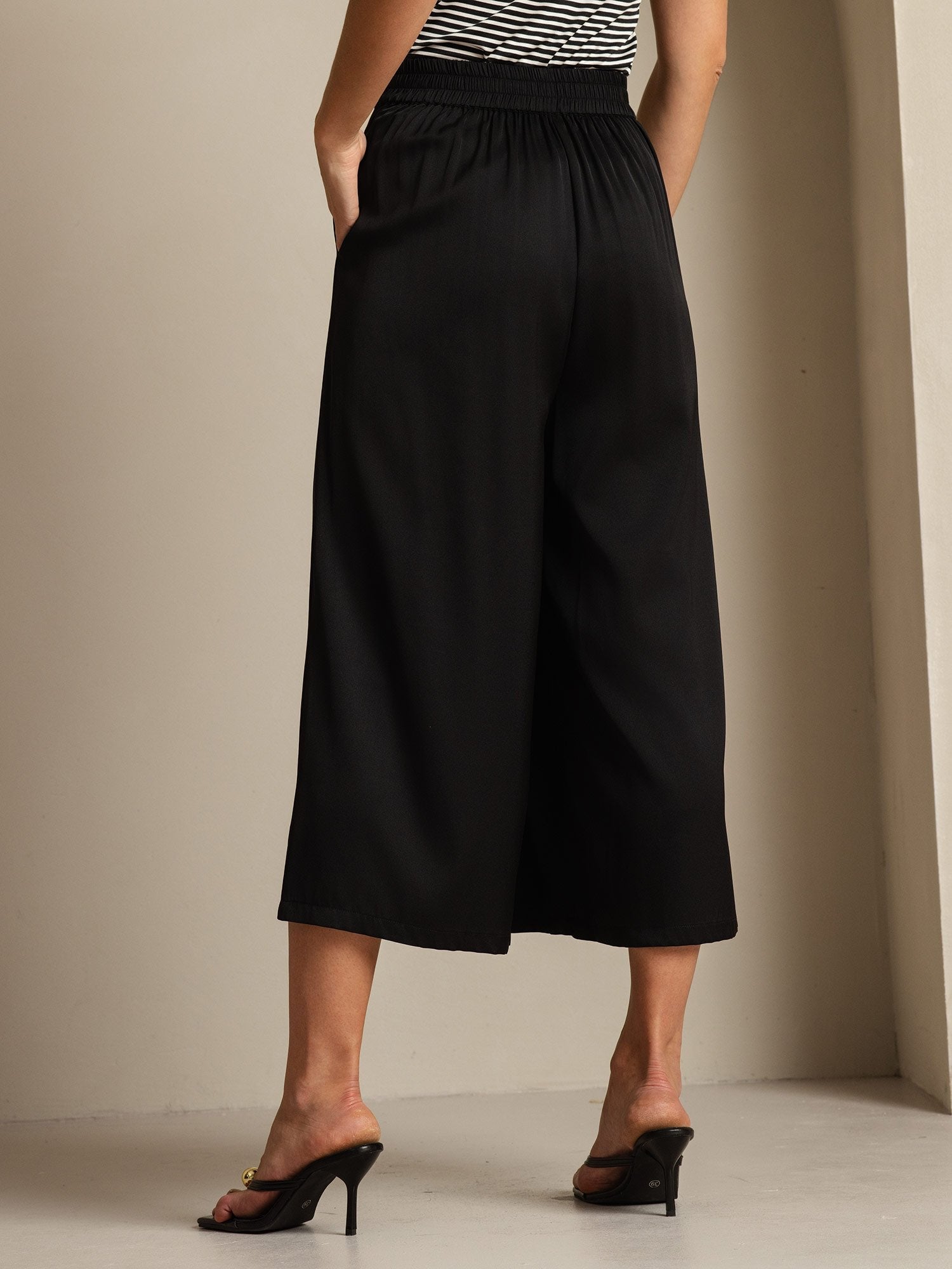 [أسود] SilkSilky-SA 19Momme الحرير Womens Pants 002