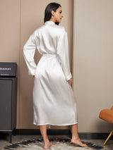 [أبيض] SilkSilky-SA Long Sleeve رداء حمام نسائي 002