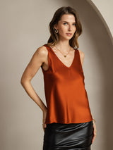 [الكراميل] SilkSilky-SA Sleeveless V Neck كامي 002