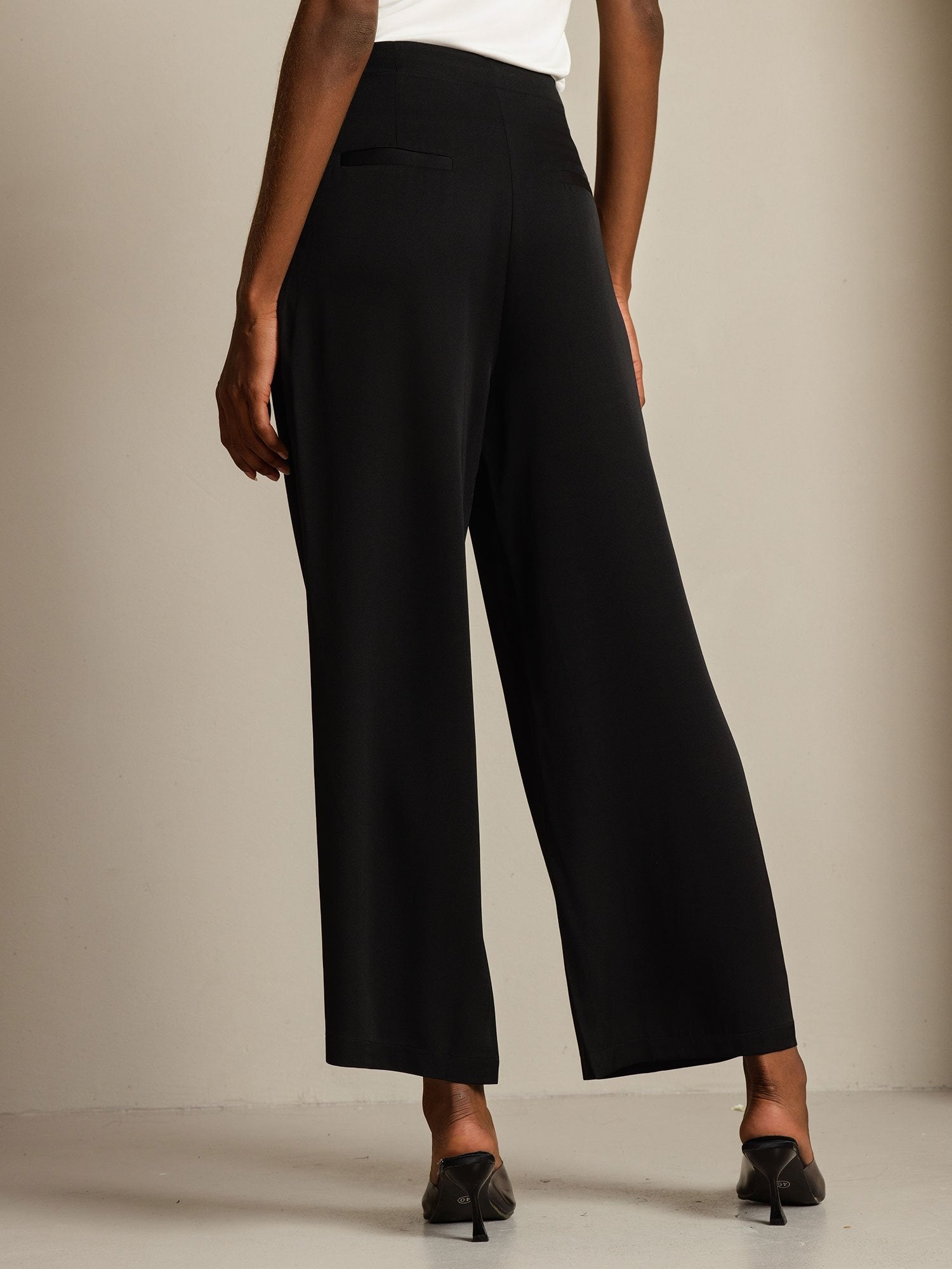[أسود] SilkSilky-SA 19Momme الحرير Womens Pants 002