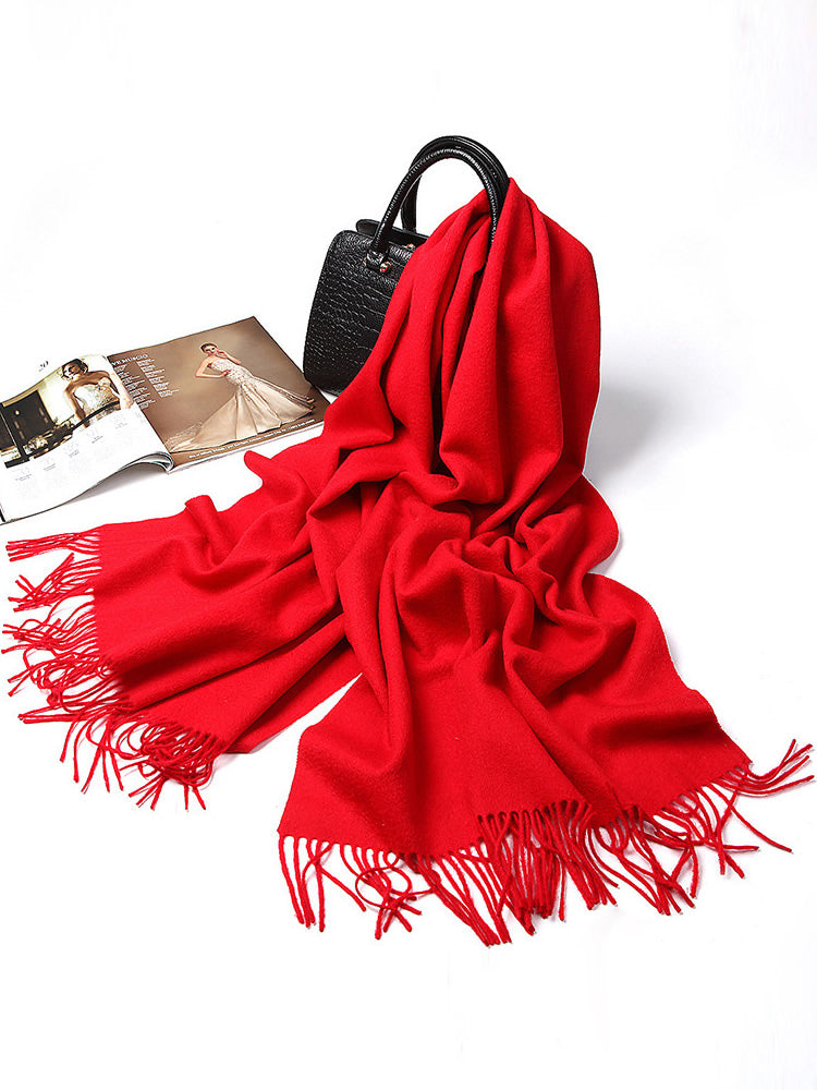[أحمر] SilkSilky-SA صوف Scarf 005
