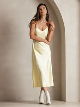 [أصفر فاتح] SilkSilky-SA Sleeveless V Neck باس النوم 003