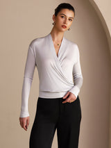 [رمادي] SilkSilky-SA Long Sleeve بلوزات نسائية 003