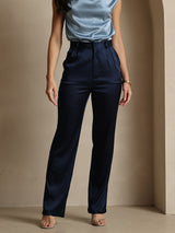 [أزرق غامق] SilkSilky-SA 19Momme الحرير Womens Pants 003