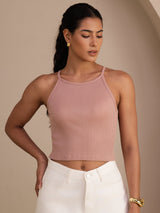 [لون القرنفل] SilkSilky-SA Sleeveless Crew Neck كامي 001