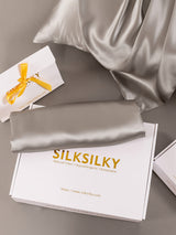 [رمادي] SilkSilky-SA 22Momme الحرير الخالص Pillowcase 004