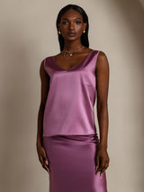 [الأرجواني الداكن] SilkSilky-SA Sleeveless V Neck كامي 004