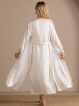 [أبيض] SilkSilky-SA 3/4 Sleeve Womens Robe 002