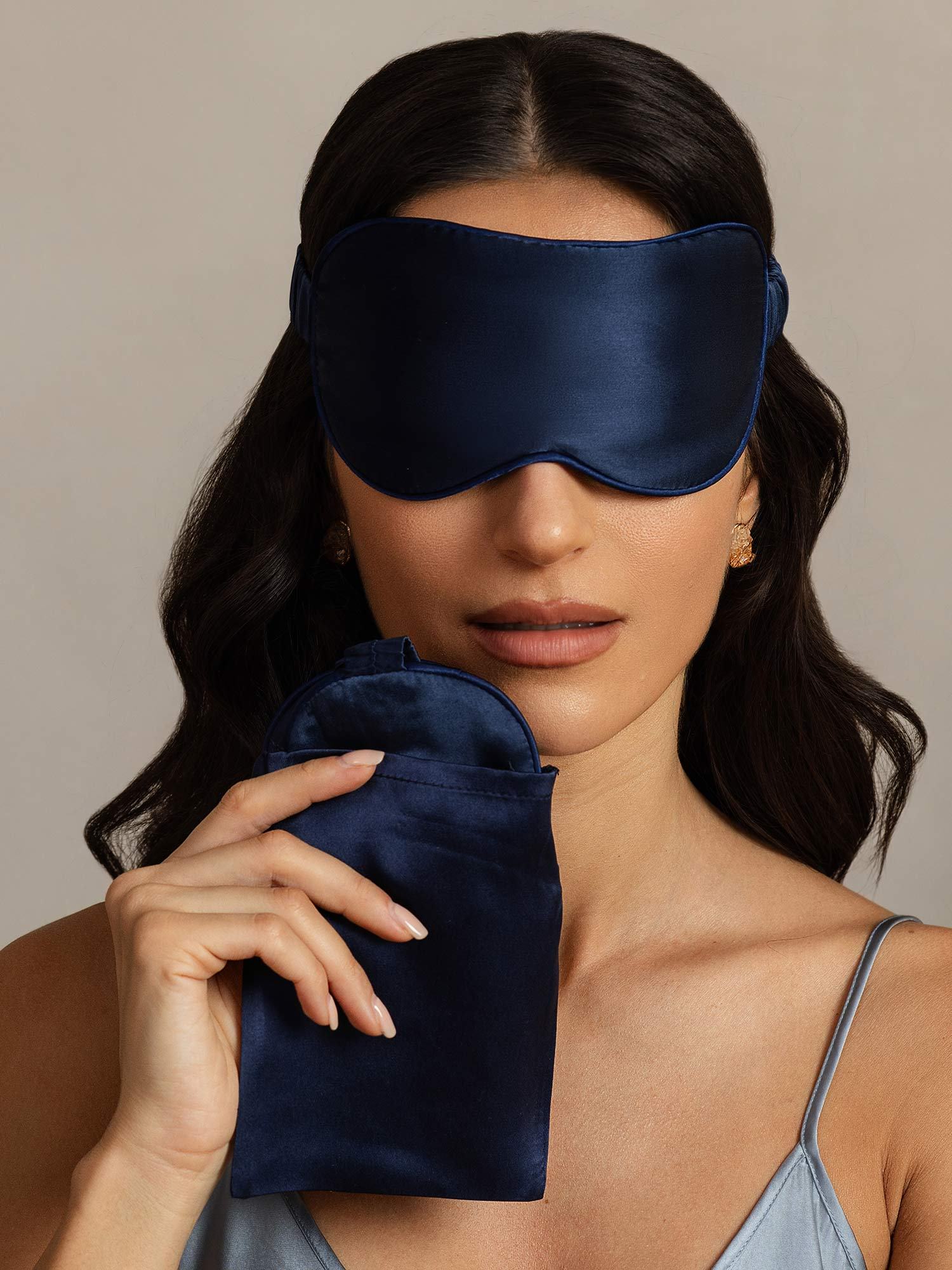 [أزرقغامق] SilkSilky-SA الحرير الخالص Eye Mask 006