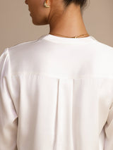[أبيض] SilkSilky-SA Long Sleeve Blouse 005