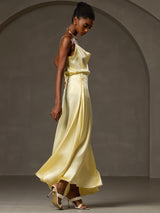 [أصفر] SilkSilky-SA Spaghetti Strap Cowl Neck كامي 006