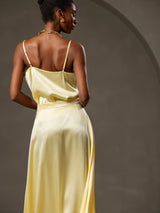 [أصفر] SilkSilky-SA Spaghetti Strap Cowl Neck كامي 004