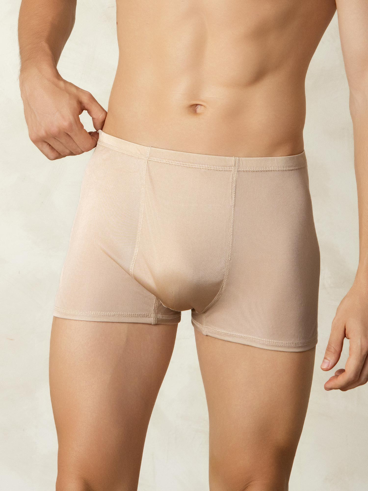 [اللون البيج] SilkSilky-SA محبوك الحرير Mens Underwear 003