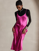 [وردة حمراء] SilkSilky-SA Sleeveless V Neck فساتين نسائية 005