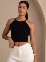 [أسود] SilkSilky-SA Sleeveless Crew Neck كامي 003