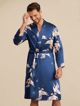 [أزرق غامق] SilkSilky-SA 19Momme Mens Robe 002