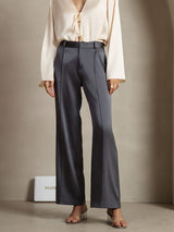 [الرمادي الداكن] SilkSilky-SA 19Momme الحرير Womens Pants 001,