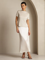 [رمادي] SilkSilky-SA Short Sleeve تي شيرت نسائية 009