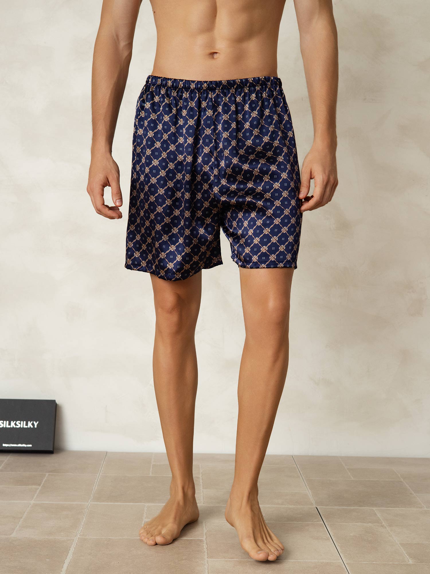 [سلسلة كحلي] SilkSilky-SA 19Momme Mens Sleep Bottoms 004