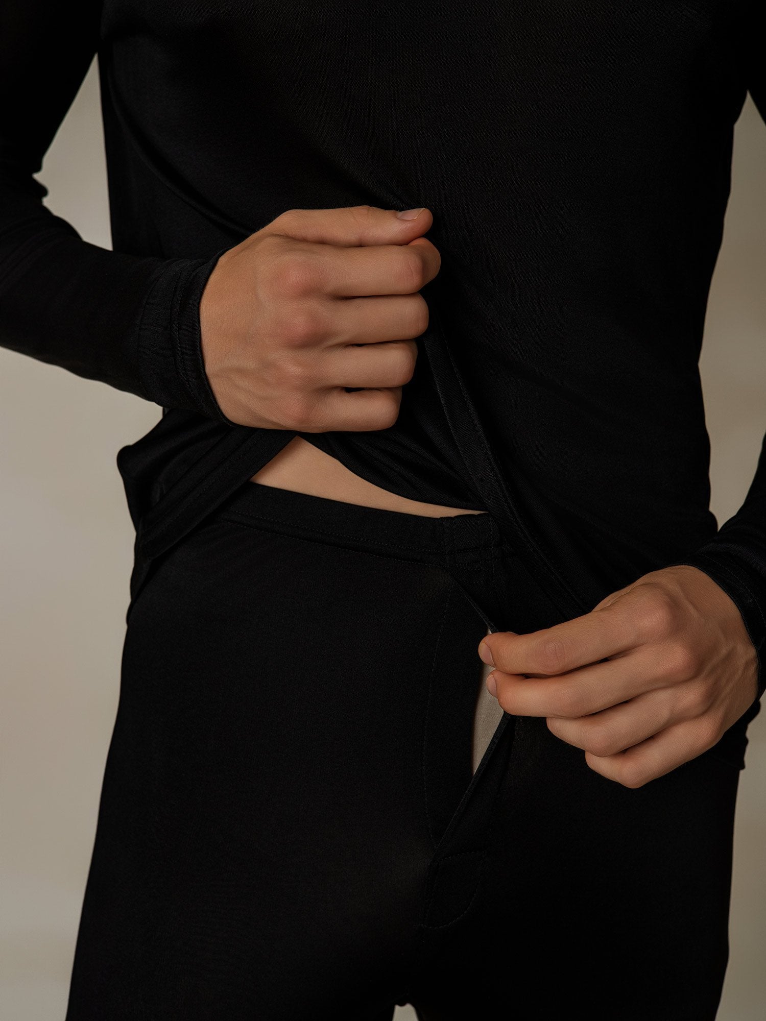 [أسود] SilkSilky-SA الحرير Mens Pajamas 005