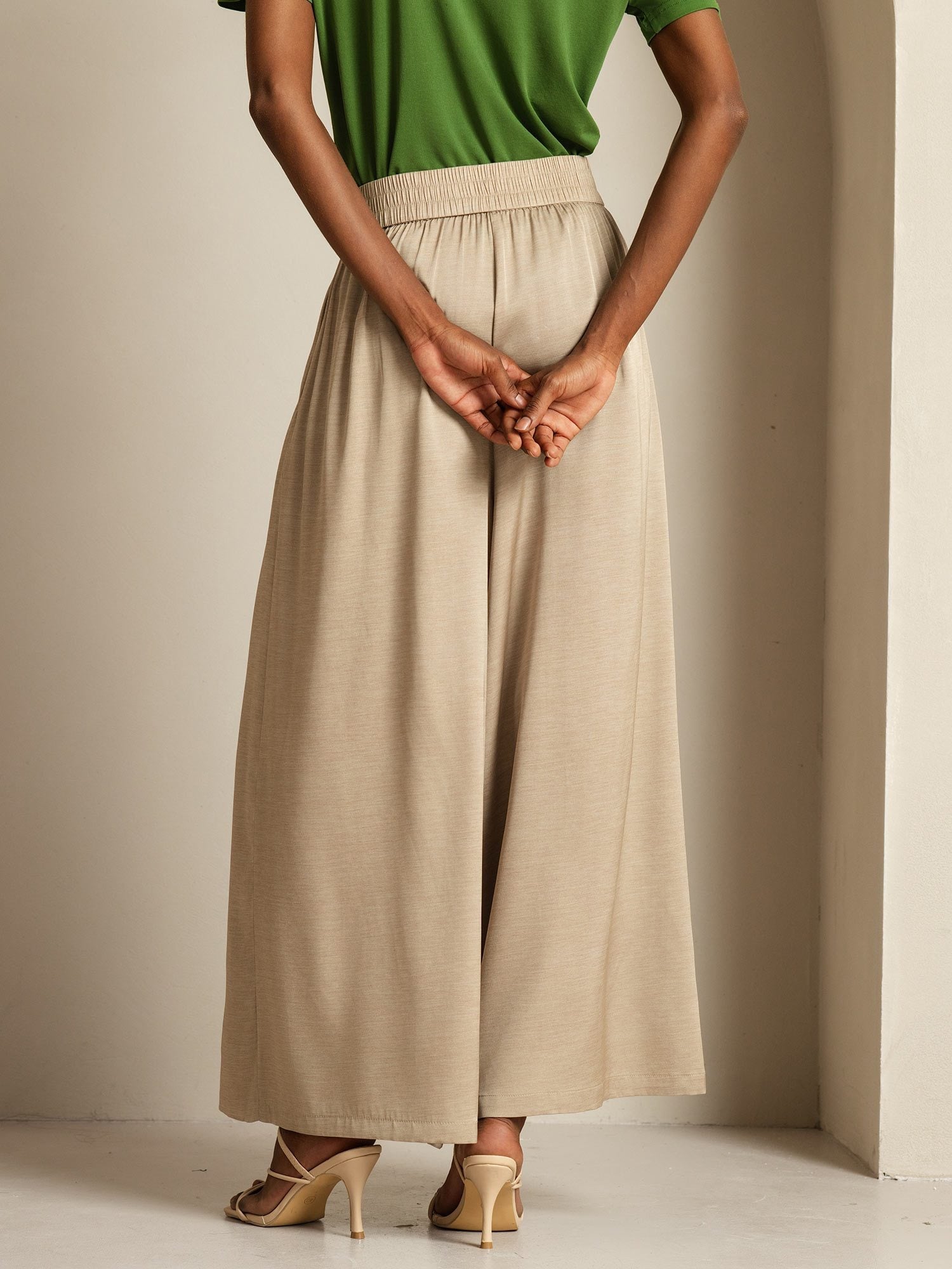[تان(بنيفاتح)] SilkSilky-SA 19Momme الحرير Womens Pants 002