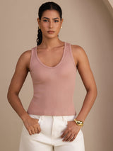 [لون القرنفل] SilkSilky-SA Sleeveless Deep V Neck كامي 001