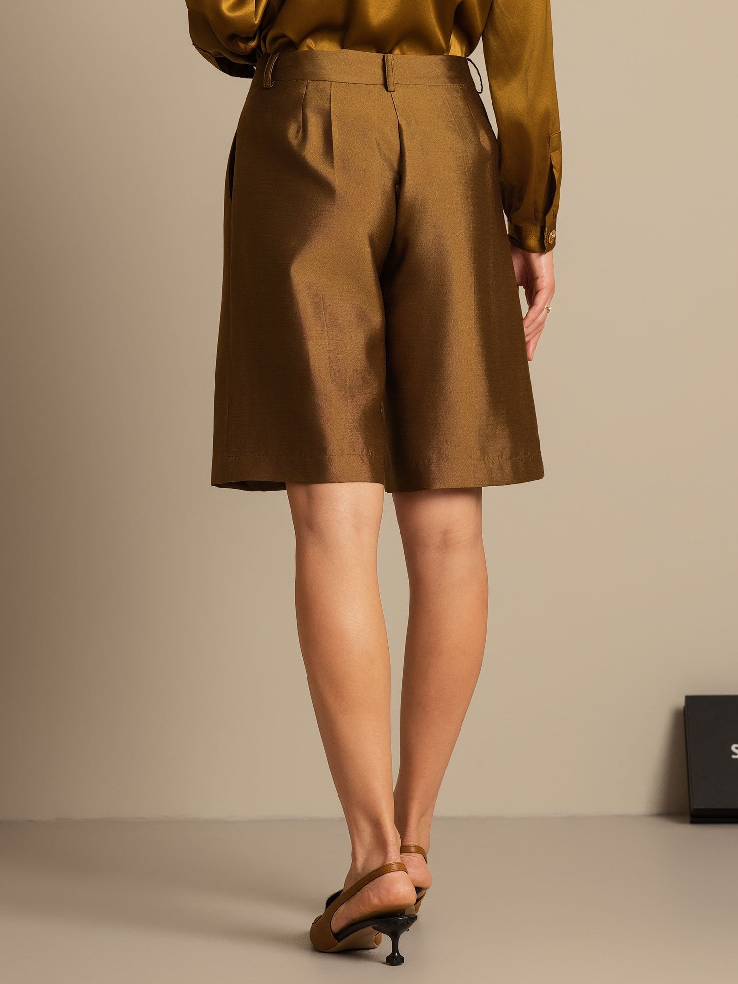 [برونزي] SilkSilky-SA 32Momme الحرير Womens Shorts 002,