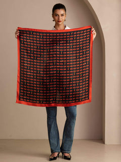 [كرز أسود] SilkSilky-SA Scarf 003