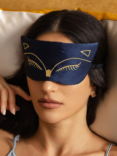 [أزرق غامق] SilkSilky-SA الحرير الخالص Eye Mask 004