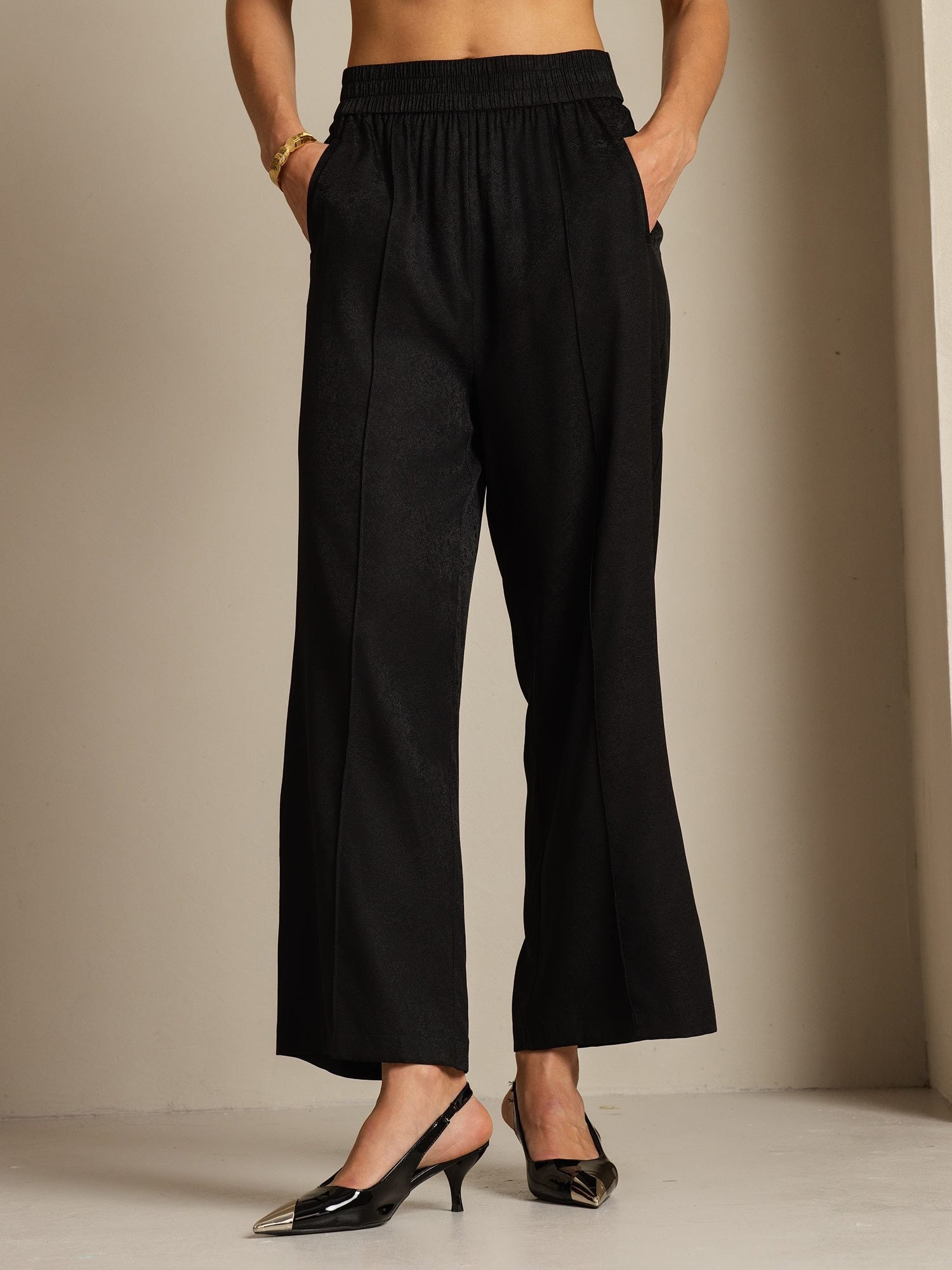 [أسود] SilkSilky-SA 22Momme الحرير Womens Pants 006