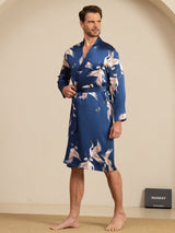 [أزرق غامق] SilkSilky-SA 19Momme Mens Robe 006