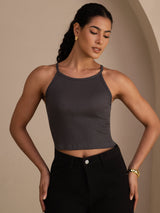 [رمادي] SilkSilky-SA Sleeveless Crew Neck كامي 003