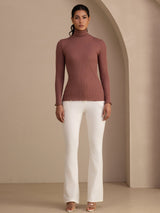 [وردي كاميو] SilkSilky-SA Long Sleeve Turtle Neck تي شيرت نسائية 007