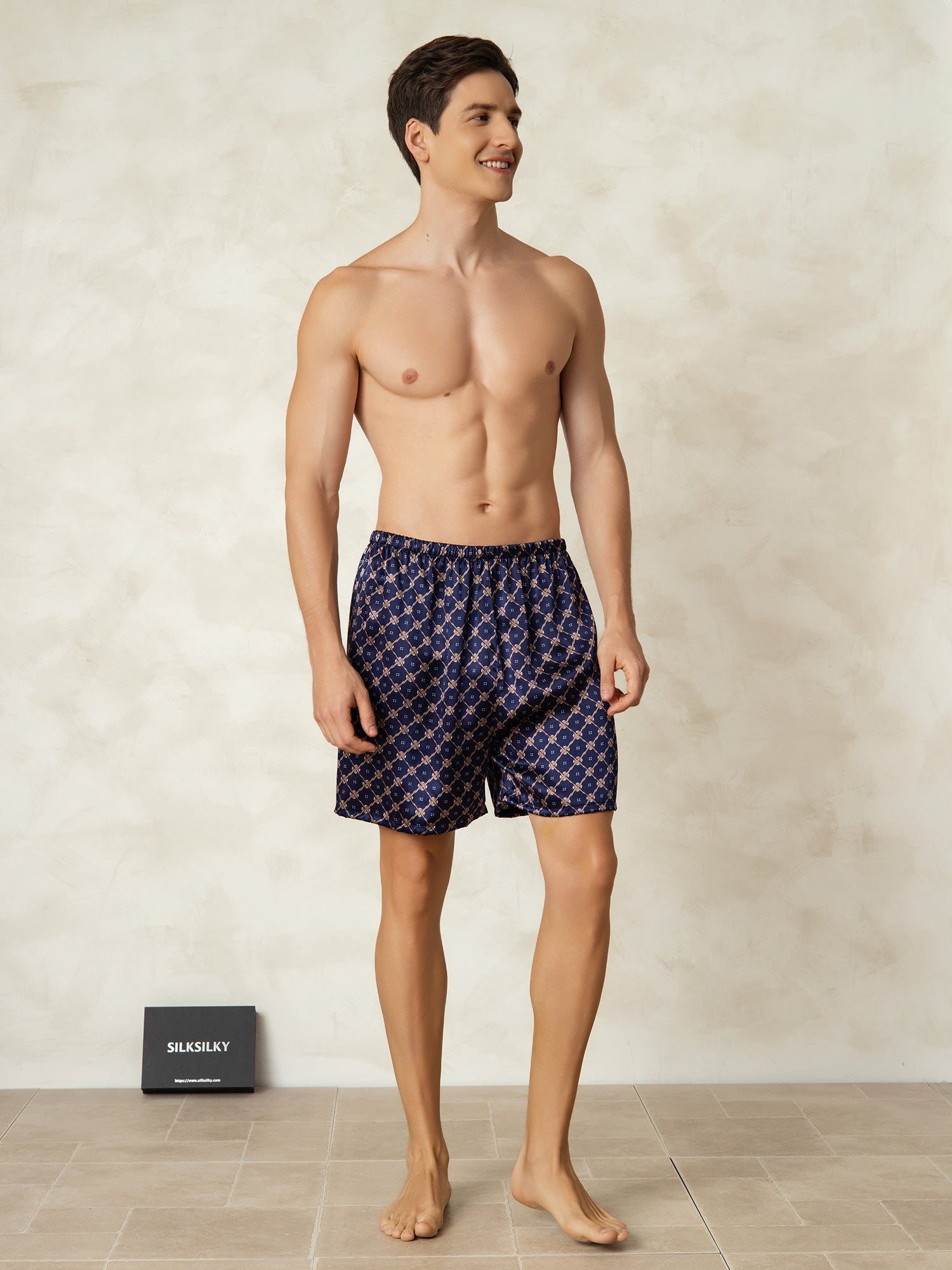 [سلسلة كحلي] SilkSilky-SA 19Momme Mens Sleep Bottoms 006