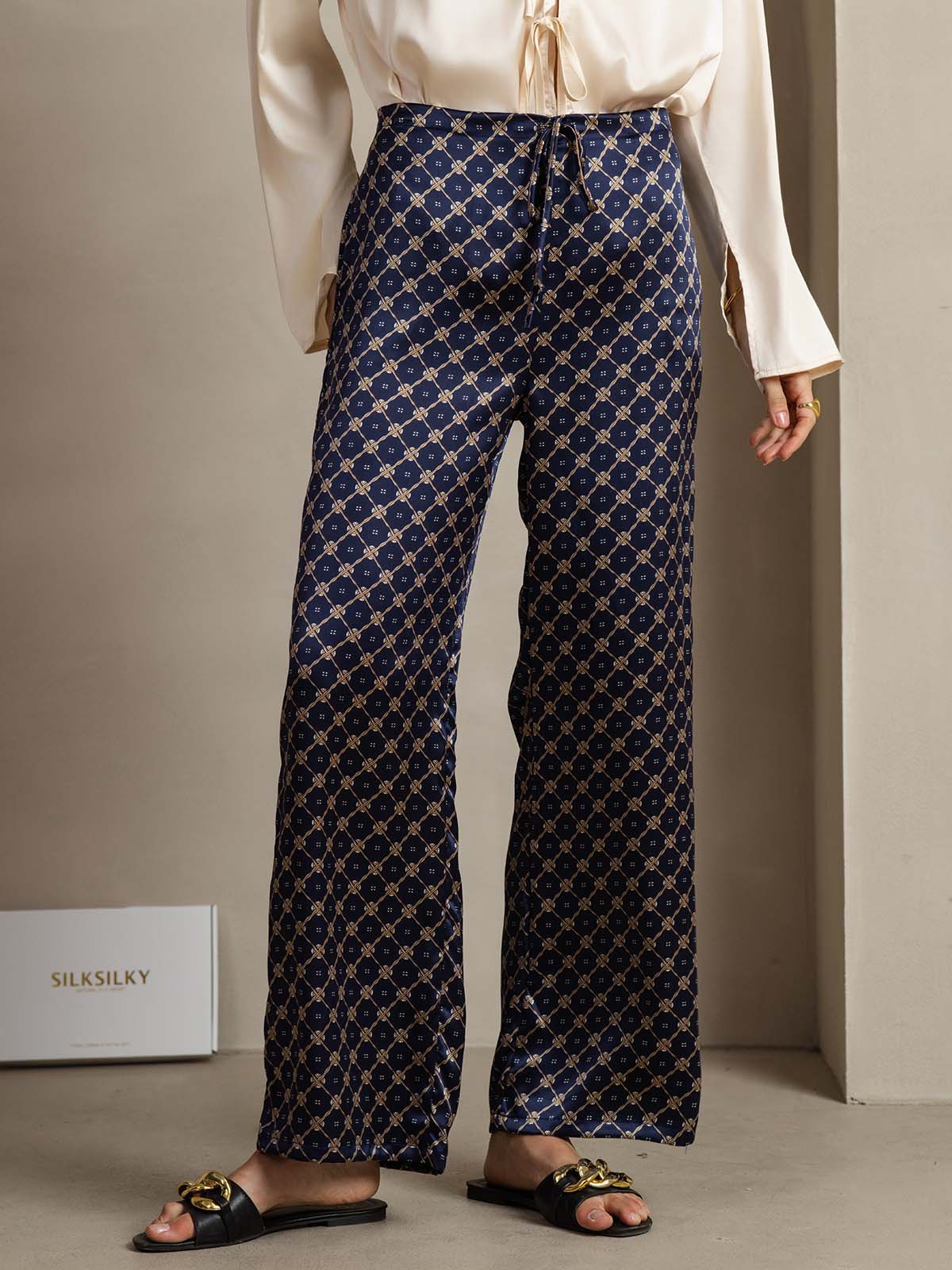 [سلسلة كحلي] SilkSilky-SA 19Momme الحرير Womens Pants 001