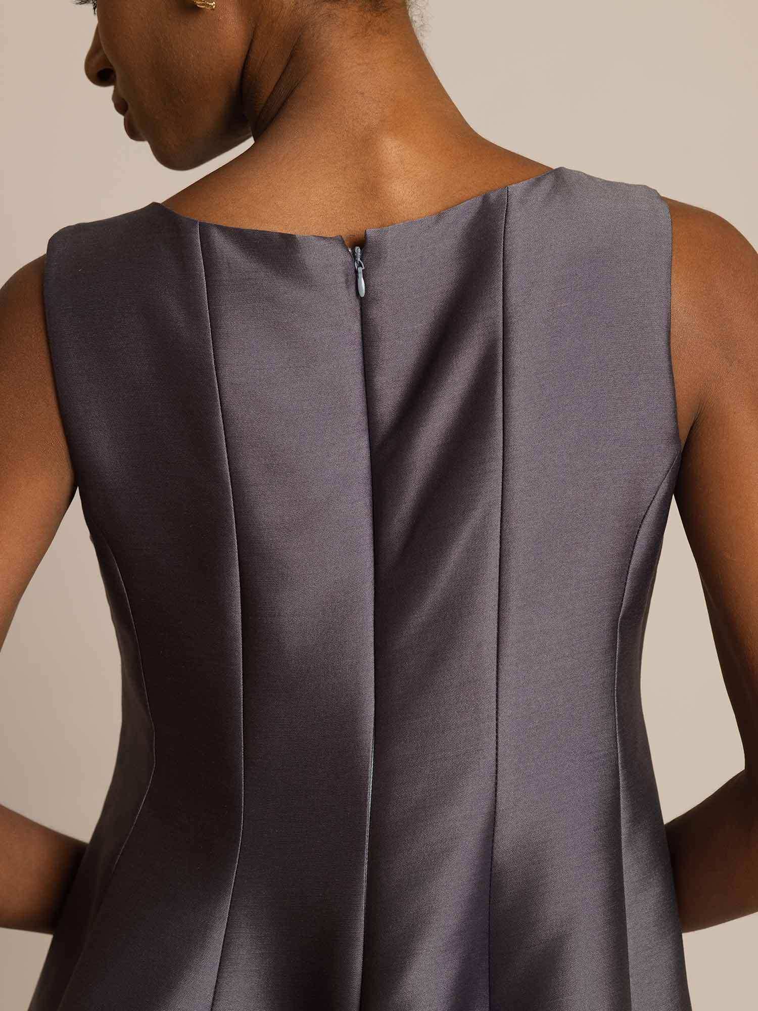 [رمادي] SilkSilky-SA 32Momme الحرير Dress 004,