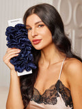 SilkSilky SA 19Momme الحرير الخالص Scrunchie أزرق 002