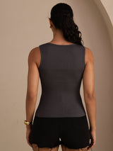 [رمادي] SilkSilky-SA Sleeveless Deep V Neck كامي 002