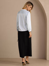 [أزرق فاتح] SilkSilky-SA Long Sleeve Blouse 002