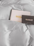 SilkSilky SA 22Momme الحرير الخالص Duvet Cover فضة 004